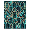 Teal Archway Keyhole Geometric Floor Art Rug