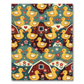 Whimsical Yellow Duck Folk Farmhouse Area Rug