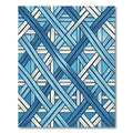 Geometric Blue Woven Lattice Texture Rug