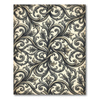 Ornate Gray Acanthus Swirl Rug