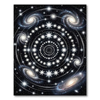 Cosmic Swirl Galaxy Star Mandala Rug