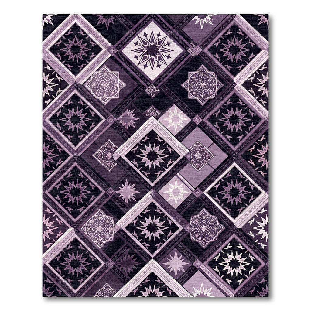Purple Starburst Mosaic Diamond Rug