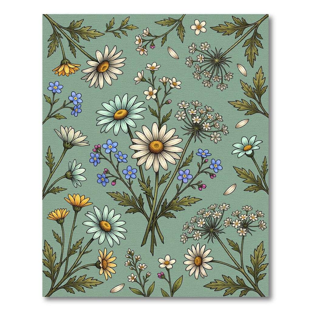 Whimsical Wildflower Bouquet Field Garden Rug
