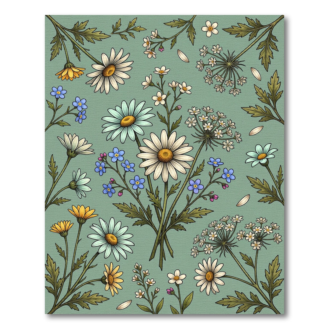 Whimsical Wildflower Bouquet Field Garden Rug