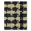 Modern Black and Cream Interlocking Weave Rug