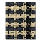 Modern Black and Cream Interlocking Weave Rug