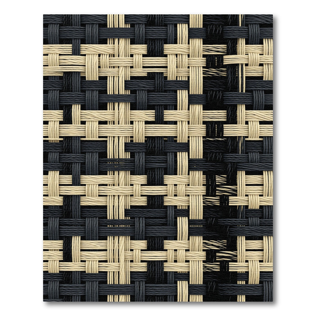Modern Black and Cream Interlocking Weave Rug