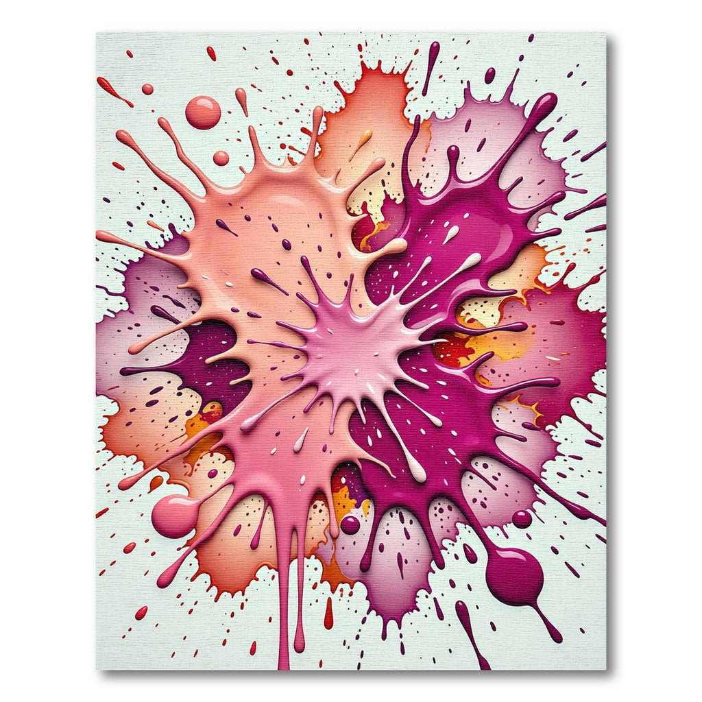 Vibrant Pink and Magenta Abstract Splash Rug