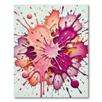 Vibrant Pink and Magenta Abstract Splash Rug