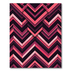 Geometric Chevron Peaks in Magenta Pink Rug