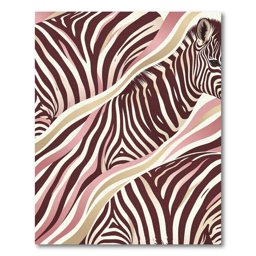 Pink and Gold Zebra Stripe Wave Rug