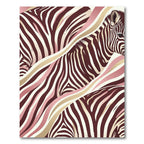 Pink and Gold Zebra Stripe Wave Rug