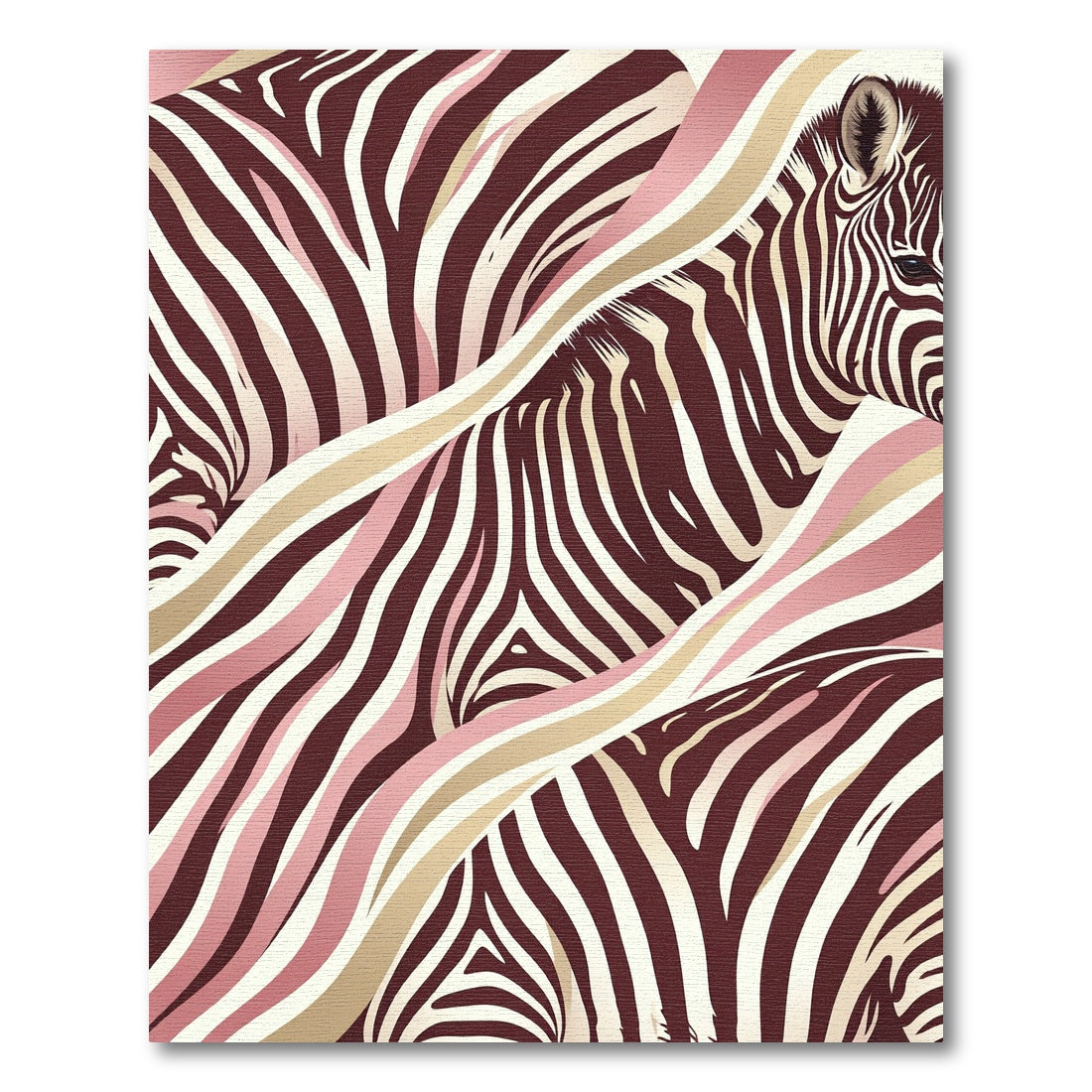 Pink and Gold Zebra Stripe Wave Rug