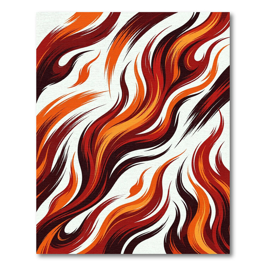 Fiery Crimson Orange Swirl Rug