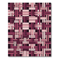 Retro Pink Striped Weave Composition Rug