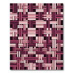 Retro Pink Striped Weave Composition Rug