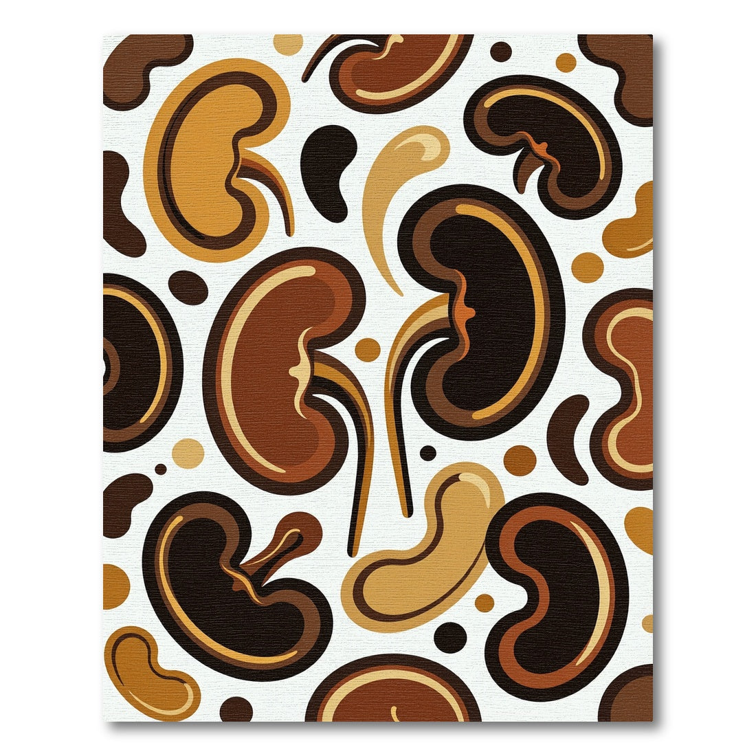 Earthy Brown Kidney Bean Shapes Rug