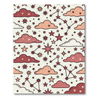 Celestial Dusty Rose Starry Night Rug