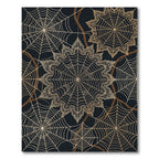 Golden Spiderweb Lace Medallion Rug
