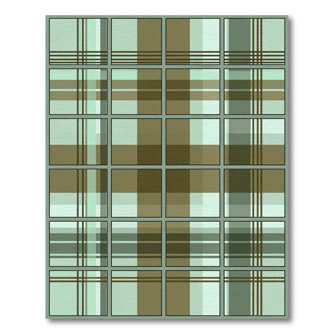 Sage and Olive Plaid Grid Rug