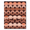 Retro Terracotta Scalloped Rainbow Arch Rug