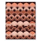 Retro Terracotta Scalloped Rainbow Arch Rug