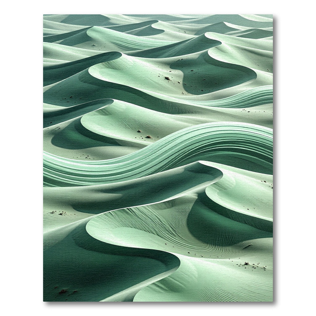 Serene Green Desert Dunes Landscape Rug
