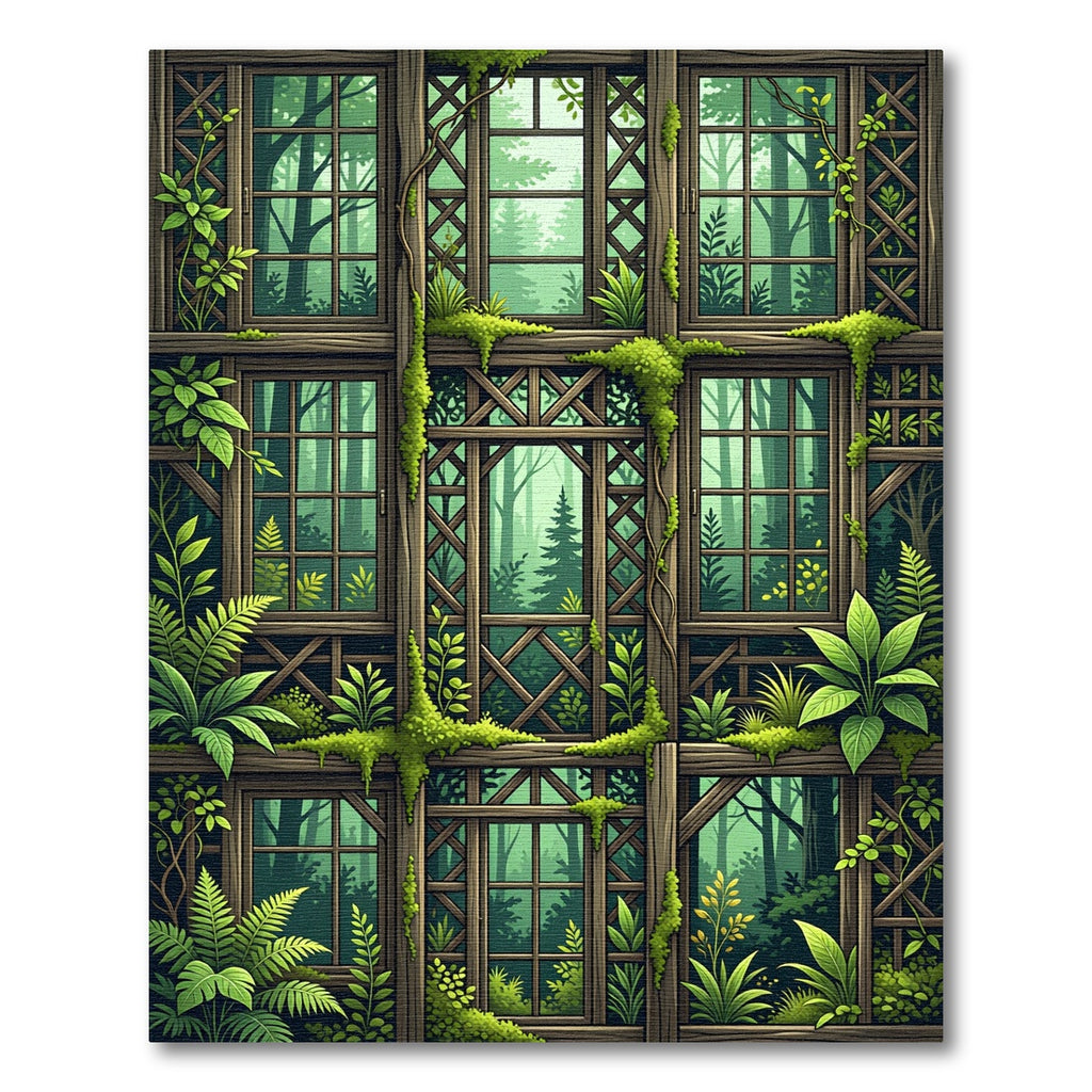 Enchanted Forest Window Pane Trellis Rug