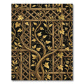 Golden Vine Trellis Black Background Rug