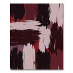 Bold Burgundy and Blush Abstract Brushstroke Rug