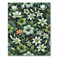 Lush Tropical Lily Hibiscus Composition Rug