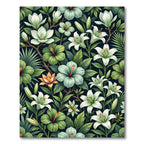 Lush Tropical Lily Hibiscus Composition Rug