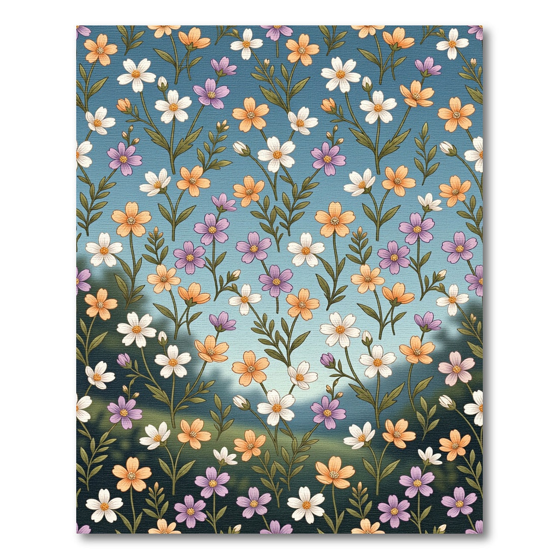 Garden Bloom Watercolor Floral Rug