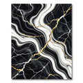 Black and White Marble Gold Vein Rug