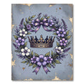 Noble Crown Purple Floral Wreath Rug