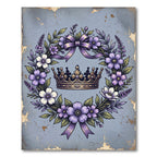 Noble Crown Purple Floral Wreath Rug