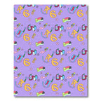 Playful Yellow Number Six Abstract Shapes Rug