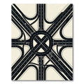 Modern Black and White Intersection Grid Rug