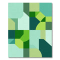 Aqua Teal Geometric Block Composition Rug
