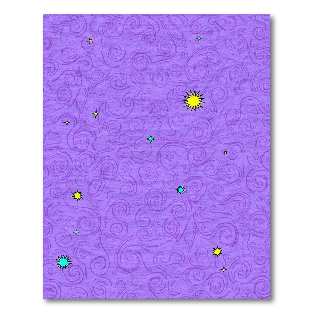 Purple Swirls with Yellow Stars Rug