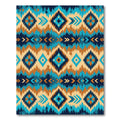 Bold Teal Orange Southwestern Diamond Accent Rug