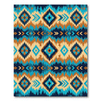 Bold Teal Orange Southwestern Diamond Accent Rug