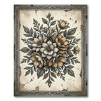 Vintage Sepia Floral Bouquet Arrangement Rug