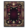Crimson Gold Starburst Rose Frame Rug