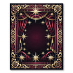 Crimson Gold Starburst Rose Frame Rug