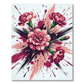 Vibrant Pink Carnation Floral Splash Rug