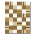 Neutral Brown And Beige Geometric Grid Rug