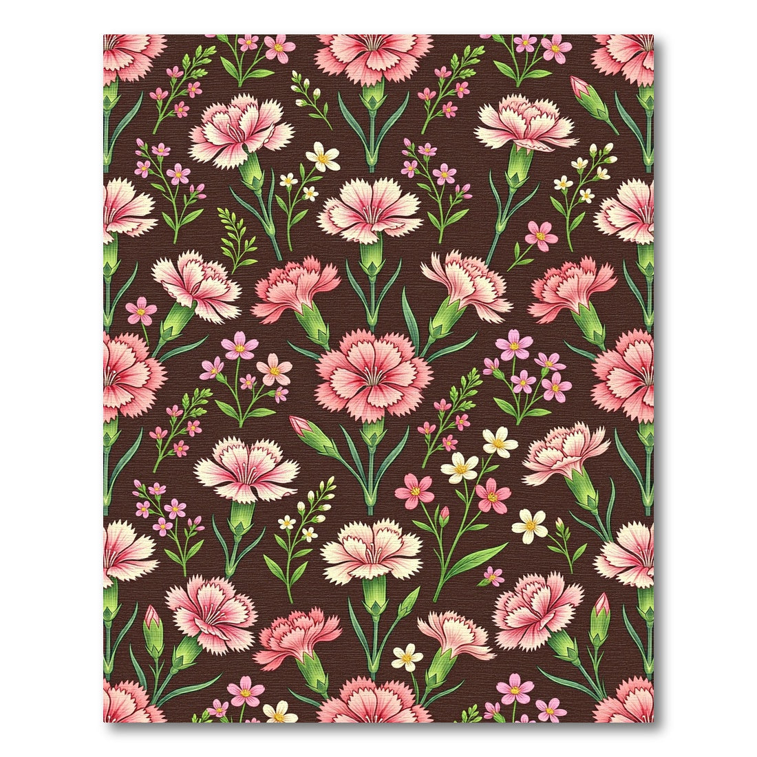 Pink Carnation Garden Floral Whimsical Rug