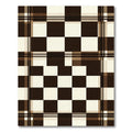 Brown Cream Checkered Tartan Plaid Rug