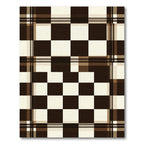 Brown Cream Checkered Tartan Plaid Rug